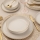 Conjunto de jantar 8 peças branco/dourado/porcelana