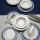 Conjunto de jantar de 16 peças em porcelana, azul e branco