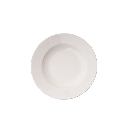 Conjunto de jantar de 18 peças, branco/prateado, em porcelana