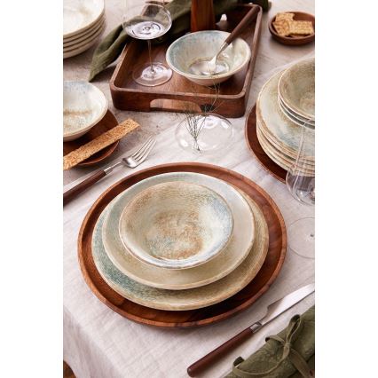 Conjunto de jantar de 18 peças multicolorido/porcelana