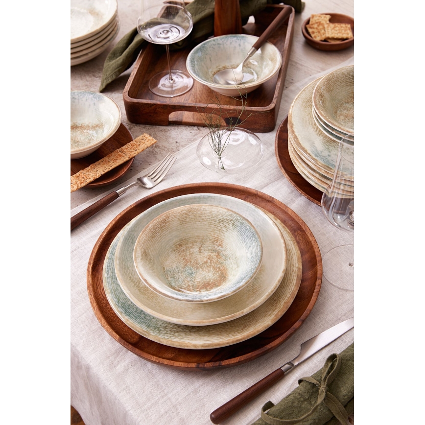 Conjunto de jantar de 18 peças multicolorido/porcelana