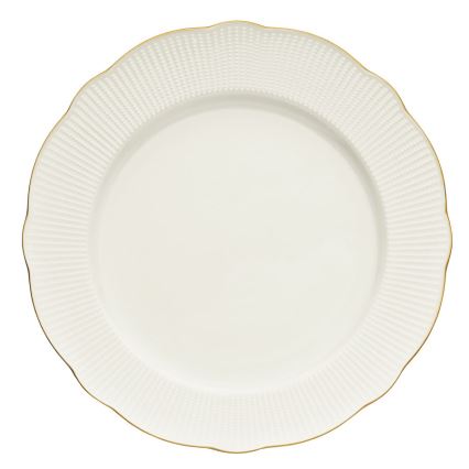 Conjunto de jantar de 24 peças, branco/dourado, em porcelana