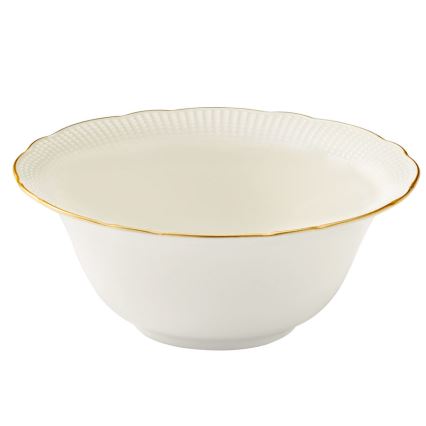 Conjunto de jantar de 24 peças, branco/dourado, em porcelana