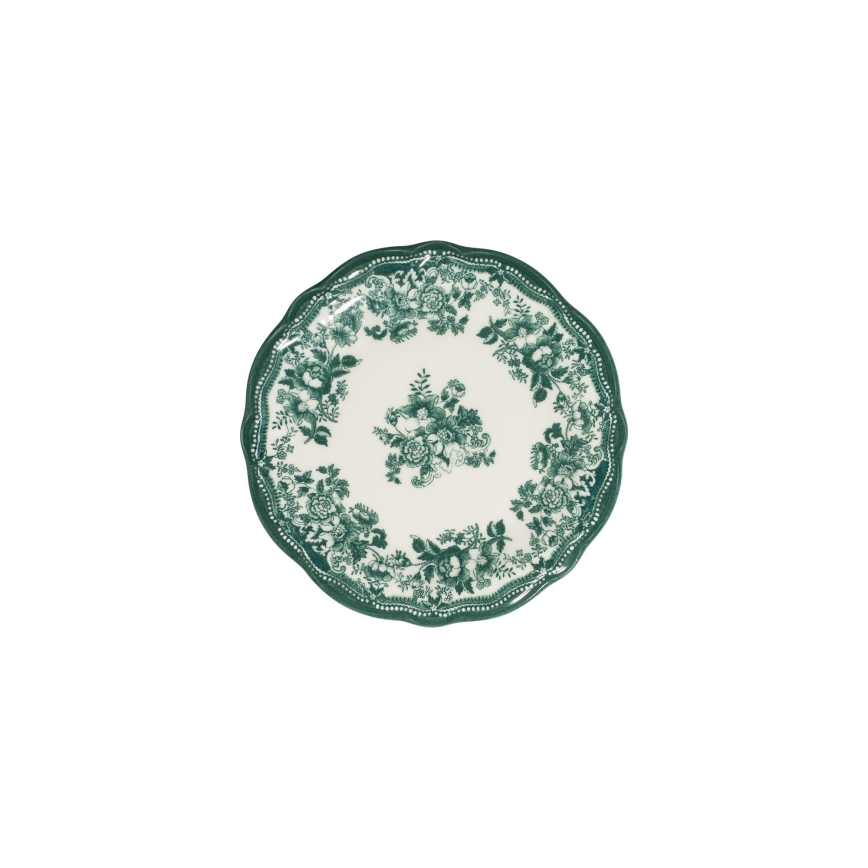 Conjunto de jantar de 24 peças branco/verde/porcelana