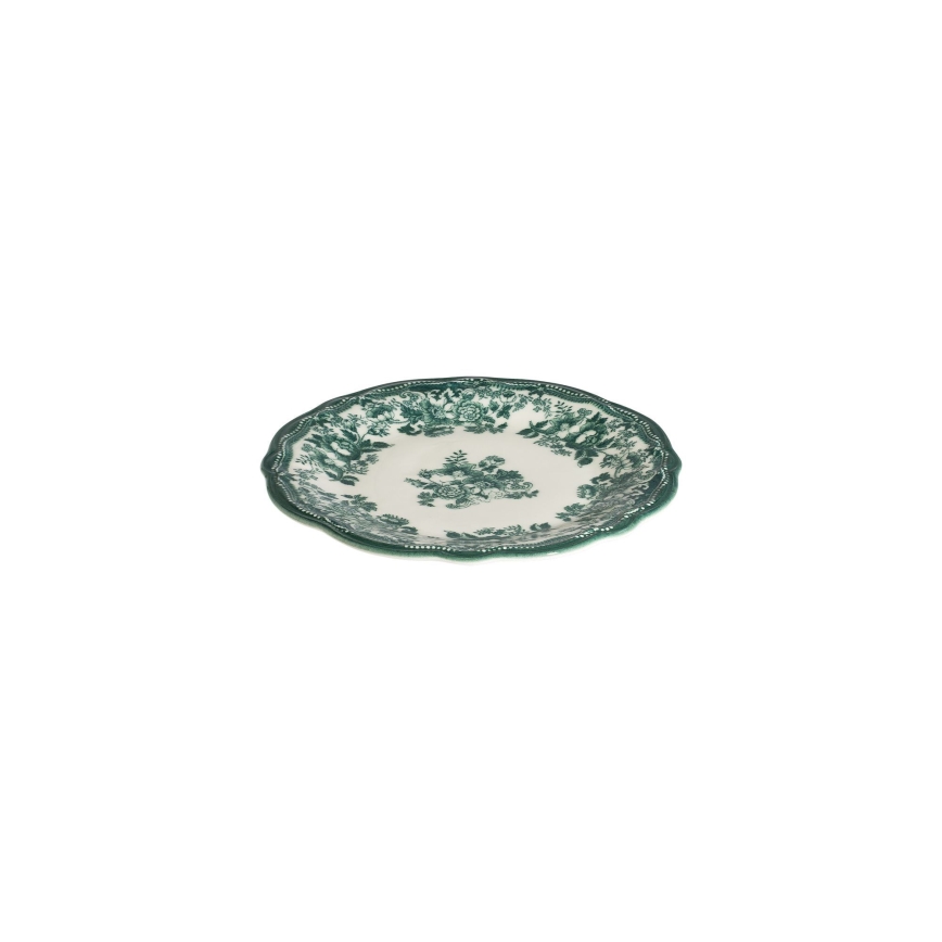 Conjunto de jantar de 24 peças branco/verde/porcelana