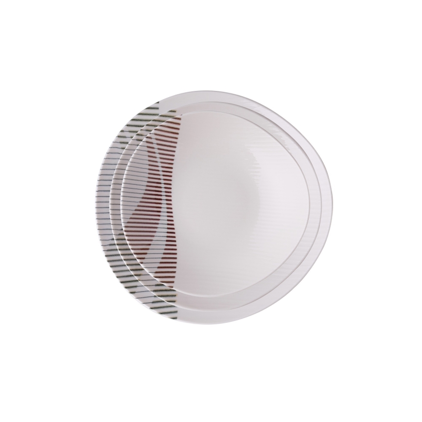 Conjunto de jantar de 24 peças em porcelana multicolorida