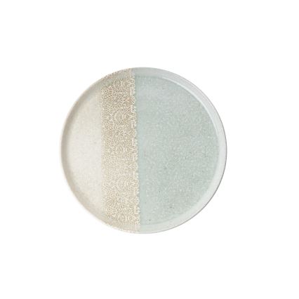 Conjunto de jantar de 27 peças em porcelana, bege e verde