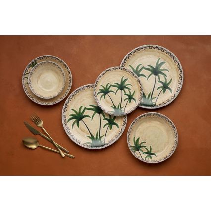 Conjunto de jantar em cerâmica, 24 peças, multicolorido