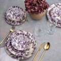 Conjunto de jantar em cerâmica, 24 peças — violeta