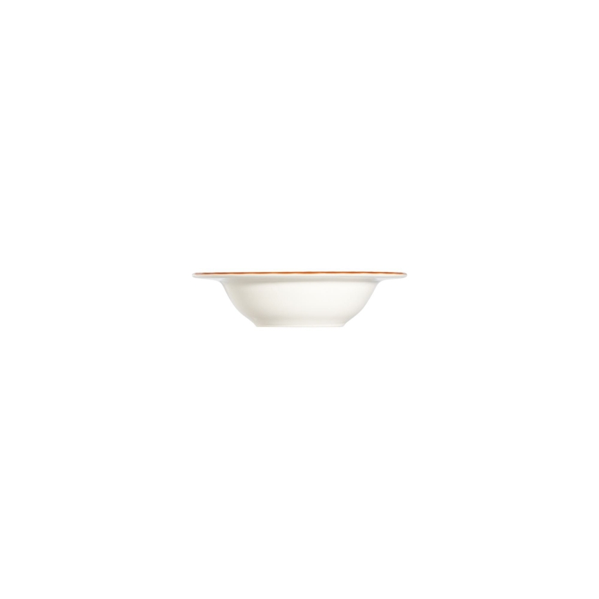 Conjunto de jantar em porcelana, 24 peças, branco/laranja