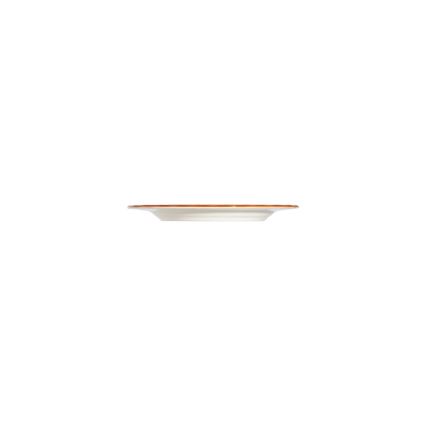 Conjunto de jantar em porcelana, 24 peças, branco/laranja
