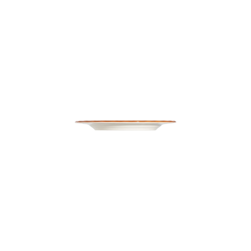 Conjunto de jantar em porcelana, 24 peças, branco/laranja