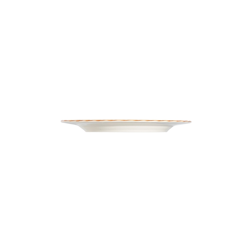 Conjunto de jantar em porcelana, 24 peças, branco/laranja