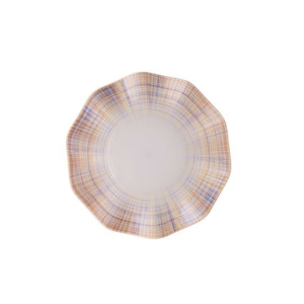 Conjunto de jantar em porcelana, 24 peças — laranja e azul