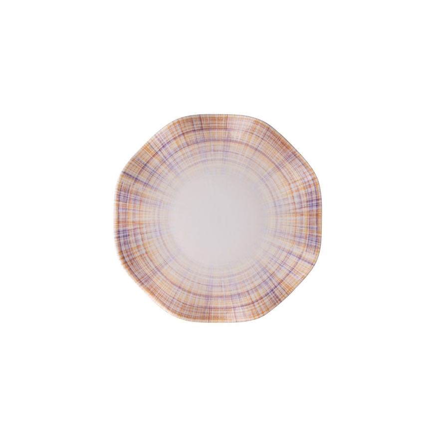 Conjunto de jantar em porcelana, 24 peças — laranja e azul