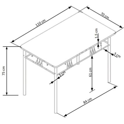 Conjunto de jantar FAUST em metal e carvalho sonoma