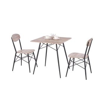 Conjunto de jantar KABIR 70x70 cm carvalho/preto
