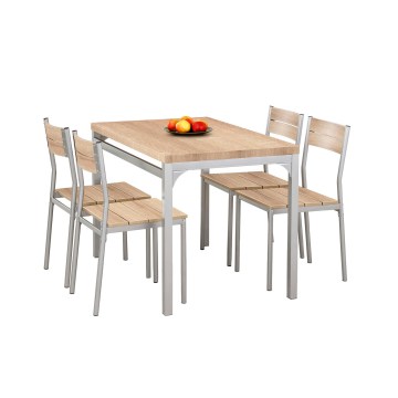 Conjunto de jantar MALCOLM 110x70 cm metal/carvalho sonoma