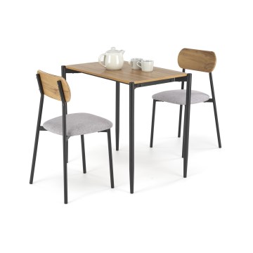 Conjunto de jantar NANDO 84x54 cm cinzento/castanho/preto