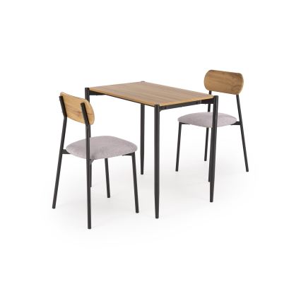 Conjunto de jantar NANDO 84x54 cm cinzento/castanho/preto