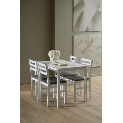 Conjunto de mesa de jantar + 4x cadeiras EMILY, branco