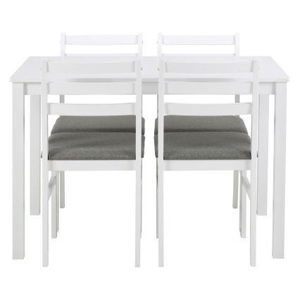 Conjunto de mesa de jantar + 4x cadeiras EMILY, branco