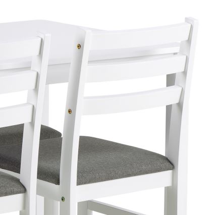 Conjunto de mesa de jantar + 4x cadeiras EMILY, branco