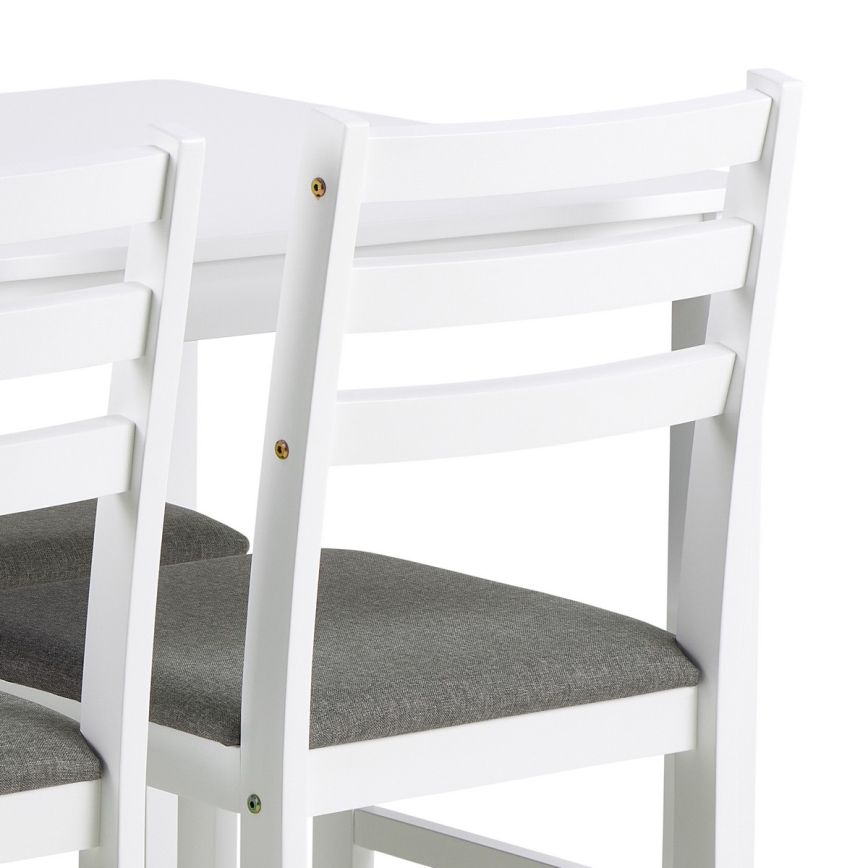 Conjunto de mesa de jantar + 4x cadeiras EMILY, branco