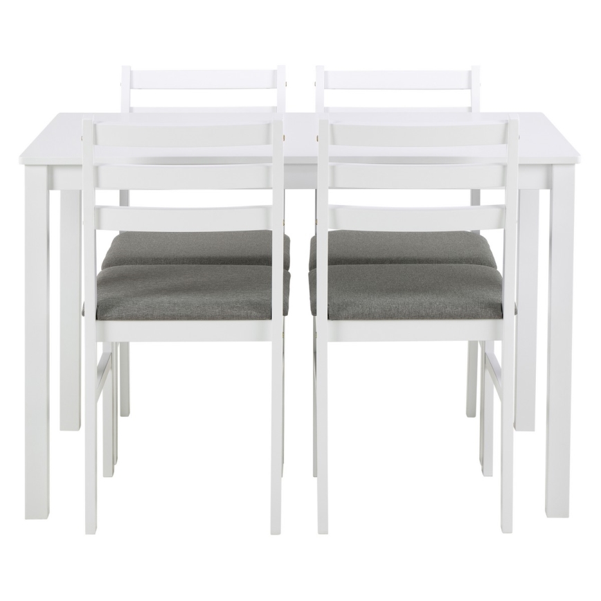 Conjunto de mesa de jantar com 4 cadeiras EMILY, branco