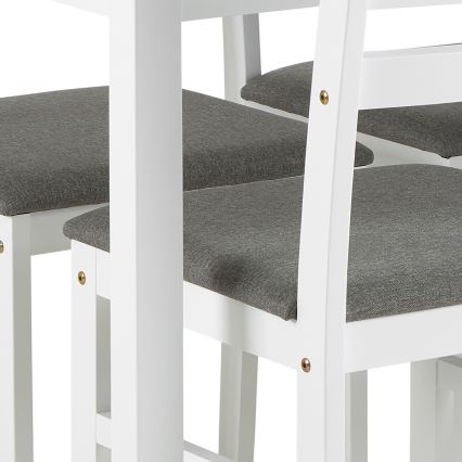 Conjunto de mesa de jantar com 4 cadeiras EMILY, branco