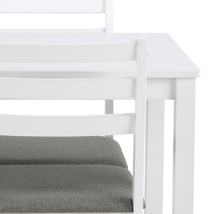 Conjunto de mesa de jantar com 4 cadeiras EMILY, branco