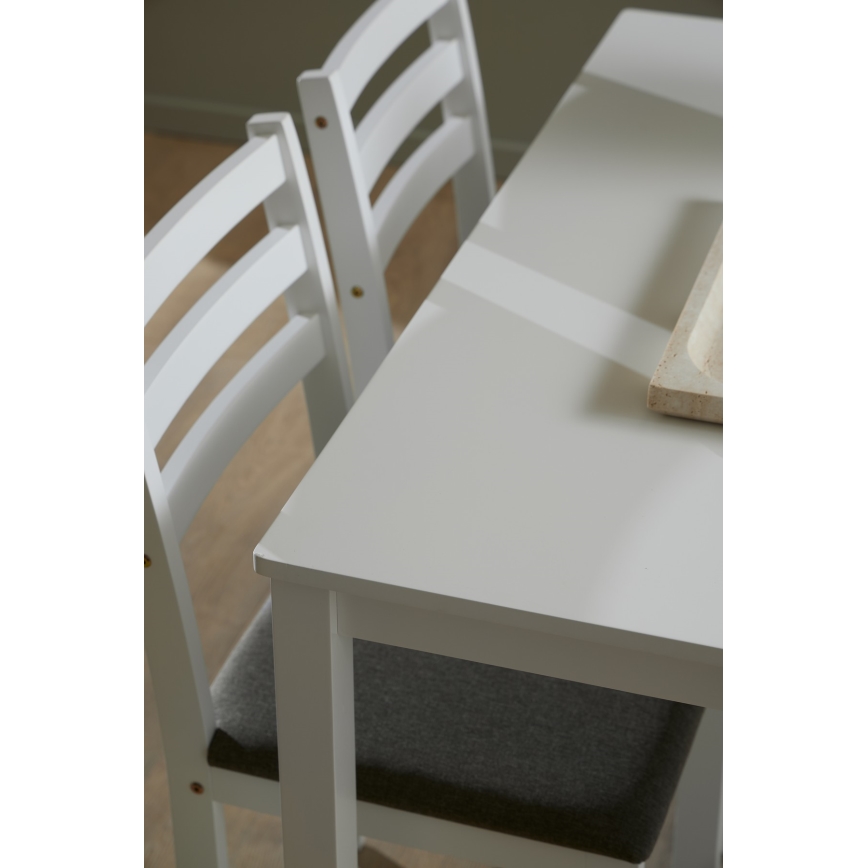 Conjunto de mesa de jantar com 4 cadeiras EMILY, branco