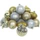 Conjunto de ornamentos de Natal 30 pcs dourados/prateados