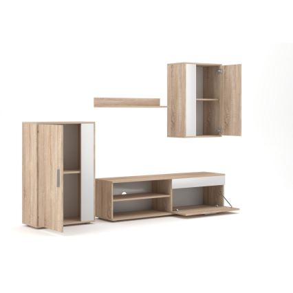 Conjunto de parede para sala BRICK carvalho sonoma/branco