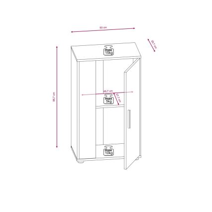 Conjunto de parede para sala BRICK carvalho sonoma/branco