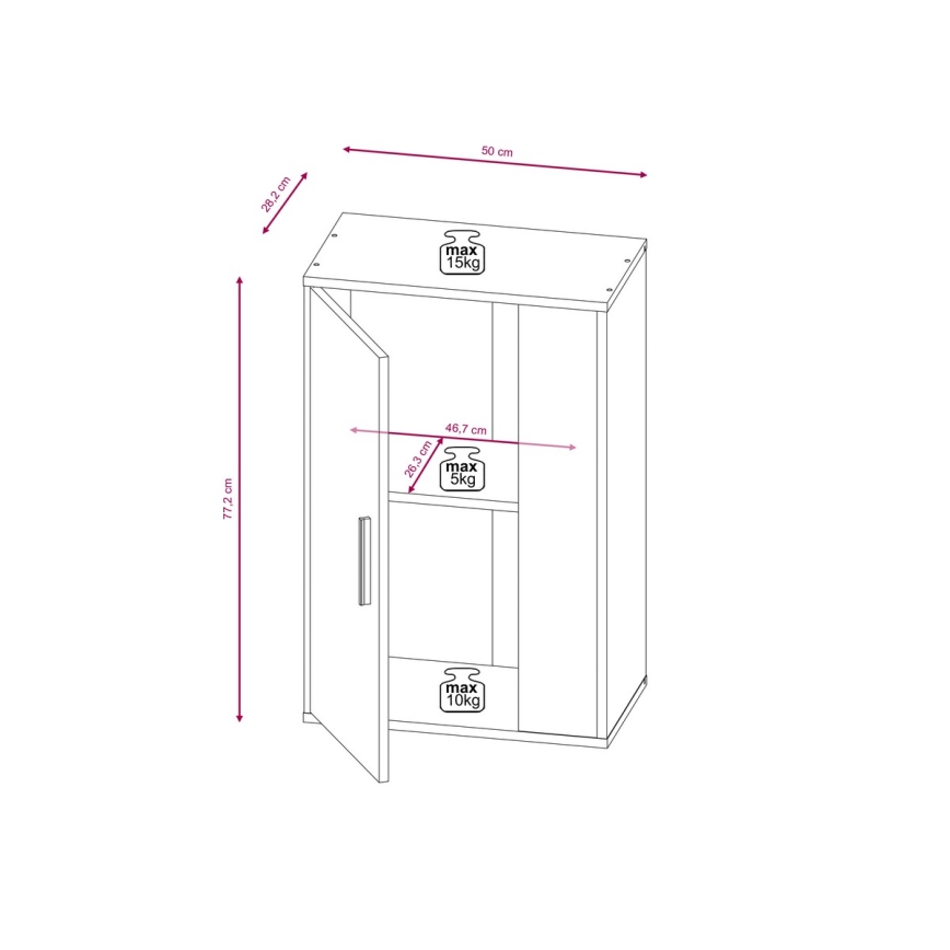 Conjunto de parede para sala BRICK carvalho sonoma/branco