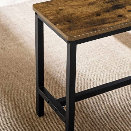 Conjunto: mesa de bar 110x70 cm + 2x bancos 97x30 cm TREVOR, castanho/preto
