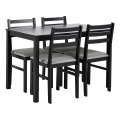 Conjunto: mesa de jantar + 4x cadeiras EMILY, preto
