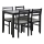 Conjunto: mesa de jantar + 4x cadeiras EMILY, preto