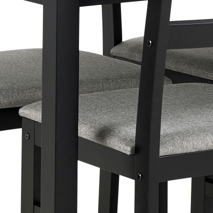Conjunto: mesa de jantar + 4x cadeiras EMILY, preto