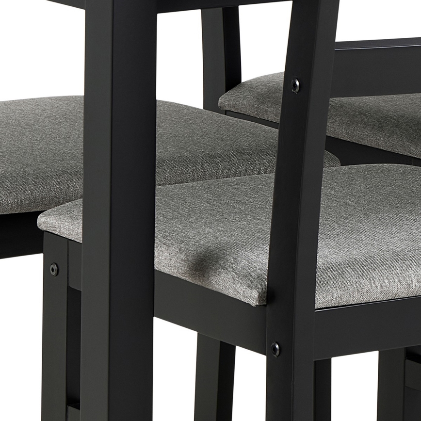 Conjunto: mesa de jantar + 4x cadeiras EMILY, preto
