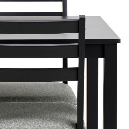 Conjunto: mesa de jantar + 4x cadeiras EMILY, preto