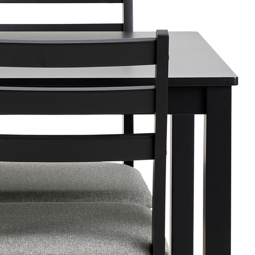 Conjunto: mesa de jantar + 4x cadeiras EMILY, preto
