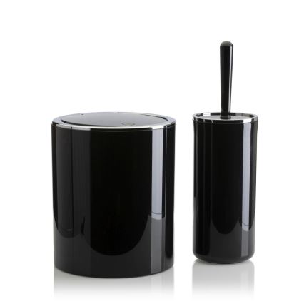 Conjunto para casa de banho CARMEN 5 unid. preto/cromado brilhante