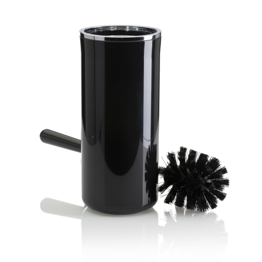 Conjunto para casa de banho CARMEN 5 unid. preto/cromado brilhante