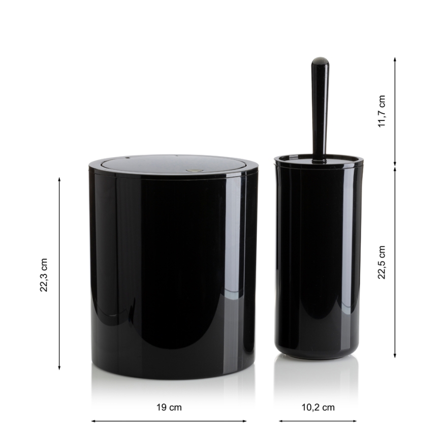 Conjunto para casa de banho CARMEN 5 unid. preto