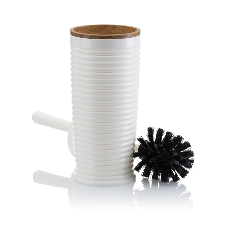 Conjunto para casa de banho CAROL 5 unid. branco/castanho