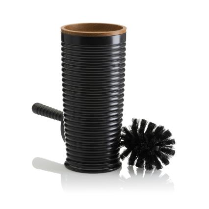 Conjunto para casa de banho CAROL 5 unid. preto/castanho