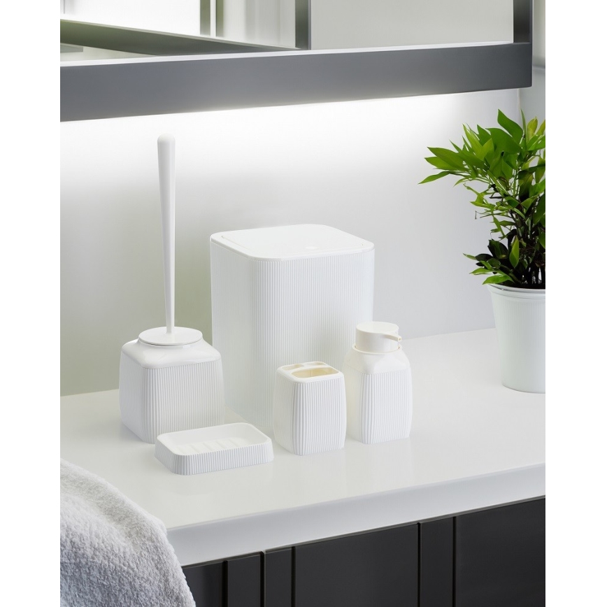 Conjunto para casa de banho CRYSTAL 5 unid.  branco