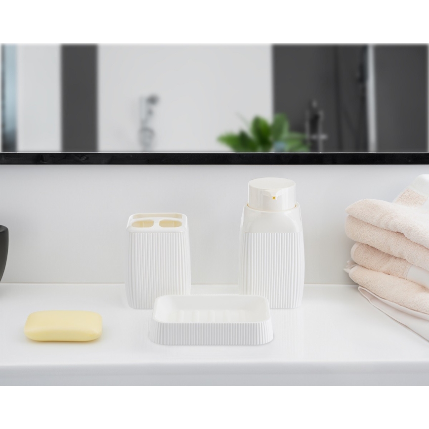 Conjunto para casa de banho CRYSTAL 5 unid.  branco